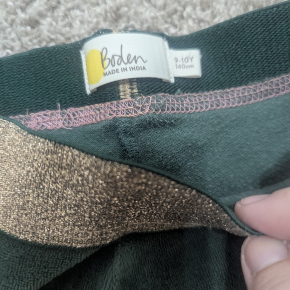 Mini Boden Green Velour Leggings - Picture 3 of 3